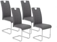 Schwingstuhl-Set Ruby S Grau gepolstert 4er-Set