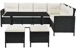 LOUNGEGARNITUR Manacor schwarz,creme