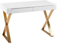 Schreibtisch in Wei&szlig;/Goldfarben
