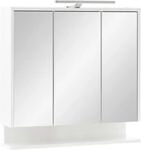 Spiegelschrank Flag Wei&szlig; mit LED 3-t&uuml;rig