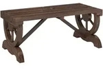 GARTENBANK aus Holz, Wetterfest, Sitzbank, Gartenm&ouml;bel, Rustikale, Bank, Braun