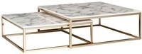 Couchtisch Marmoroptik ca. 75x75x27 cm Gestell Gold