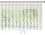 VORHANG BLUMENMUSTER HxB 145x300 cm Wei&szlig;