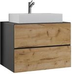 Waschtischkombi Lendas 2-tlg. ca. 60 cm Honigeiche/Anthrazit