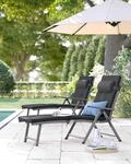 Sonnenliege 6cm dicke Matratze Grau/Schwarz