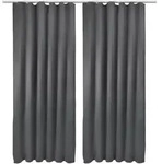 VORHANG Amelie BK mit Kr&auml;uselband 140x245cm Anthrazit (2tlg)
