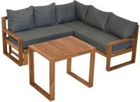 Loungegarnitur "Merida" Grau/Naturfarben