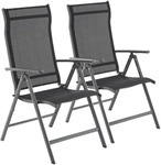 Gartenklappsessel-Set Schwarz