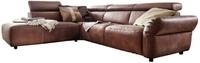 ECKSOFA MIT MOTORISCHER SITZTIEFENVERS. RISO Braun Leder