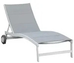 Gartenliege San Marino Metall/ Textil verstellbar mit R&auml;der