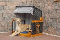 Hundestrandkorb ca. 75x95 cm Grau/Schwarz