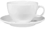 MILCHKAFFEETASSE MIT UNTERTASSE VIP. wei&szlig; 370 ml