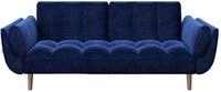PLAYBOY 2-Sitzer-Sofa Scarlett Blau Samt m. Schlaffunktion