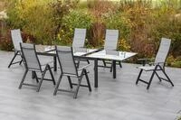 Gartentisch Semi Metall/Glas ausziehbar