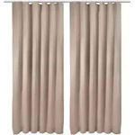 VORHANG Amelie BK mit Kr&auml;uselband 140x245cm Sand (2tlg)