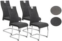 Schwingstuhl Alina 4er-Set Anthrazit Webstoff