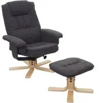 RELAXSESSEL MIT HOCKER Anthrazit