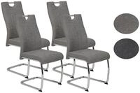 Schwingstuhl Alina 4er-Set Grau Webstoff