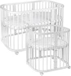 BABYBETT WHITE, 7in1 mit Matratze