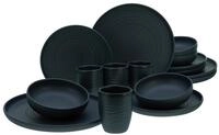 Kombiservice Uno Lava Stone in Schwarz 16-teilig