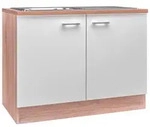 Sp&uuml;lenunterschrank Samoa Wei&szlig;/Eichefarben