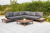 Gartenm&ouml;bel Set 2-tlg. Athen Holz/Aluminium mit Kissen