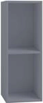 Schallplattenregal Platto in Grau, 2-fach