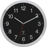 Funkuhr Wanduhr Schwarz/Silberfarben