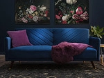 3-SITZER-SCHLAFSOFA Samtstoff Blau Senja