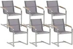GARTENSTUHL 6er-Set Edelstahl grau Cosoleto