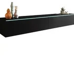 Lowboard ca. 180x30 cm mit LED Schwarz/Graphit matt