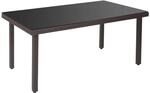 POLY-RATTAN-GARTENTISCH rechteck Braun