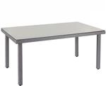 POLY-RATTAN-GARTENTISCH rechteck Grau