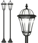 SOLAR Gartenlaterne 2er Set LED Laterne Gartenleuchte 6 Stdn. ABS H129cm