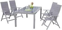 Gartengarnitur 5-tlg. Taviano Metall/Textil/Glas