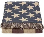 &Uuml;BERWURF 125/150 cm mit US-Flagge im Vintage-Look