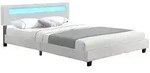 POLSTERBETT Paris wei&szlig; 180x200cm mit Matratze und LED (16 Farben)