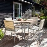 Gartensuhl Mood Wei&szlig;/Teak stapelbar