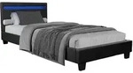 POLSTERBETT Paris mit Matratze und LED schwarz 90x200cm