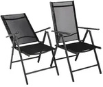 Gartenstuhl-Set 2er-Set Anthrazit mit Relaxfunktion