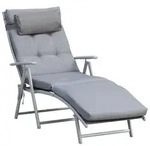 SONNENLIEGE, verstellbar, 137 x 63,5 x 100,5 cm, Metall, Stoff, Grau