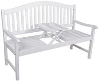 Gartenbank Singapur Wei&szlig; ca. 150x104x62 cm Holz