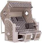 Strandkorb XXL Sun Holz/Grauwei&szlig;