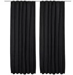 VORHANG Amelie TK mit Kr&auml;uselband 140x245cm Schwarz (2tlg)
