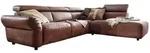 ECKSOFA MIT MOTORISCHER SITZTIEFENVERS. RISO Braun Leder