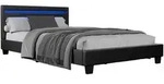 POLSTERBETT Paris mit Matratze und LED schwarz 120x200cm