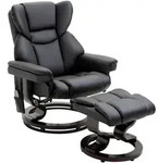 RELAXSESSEL Massagesessel mit Fu&szlig;hocker Liegefunktion Schwarz 79 x 82 x 101 cm