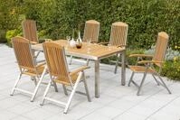 Gartengarnitur 7-tlg. Keros Holz/Metall