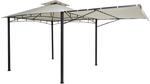 PERGOLA STAHL + SEITENWAND Cremewei&szlig;