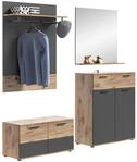 Garderobe Mason 4-teilig ca.195x200x38cm Grau